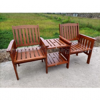 Outdoor Wooden Double Chair for Patio