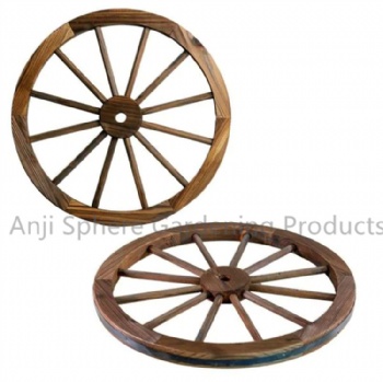 Wooden Wagon Wheel for Patio Decoration