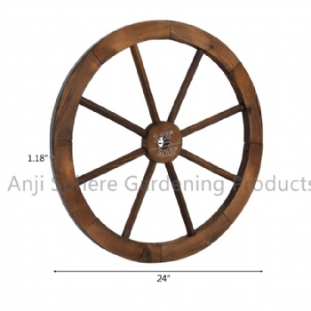 Wooden Wagon Wheel for Patio Decoration