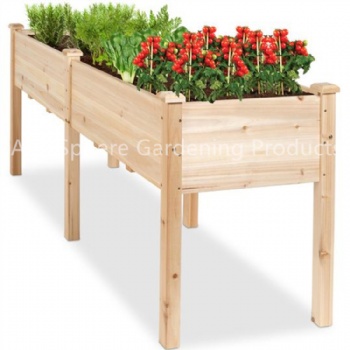 Large Wooden Flower Raised Bed Planter Pot