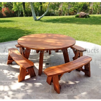 Outdoor furniture wooden picnic table and chair