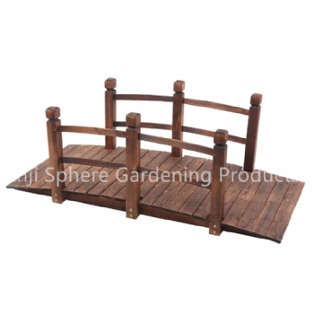 59-inch Outdoor Anticorrosive Arch Wooden Bridge for Courtyard