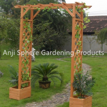 Outdoor Wood Arbor Natural Finish Arch