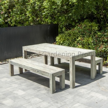 Outdoor wooden four seat picnic table and chair