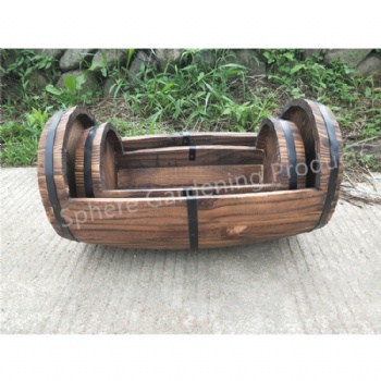 Wooden Pot Flower Barrel Planter Box