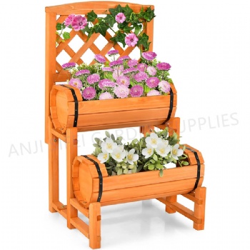 Patio 2 Tiers Flower Climbing Planter Flower Stand