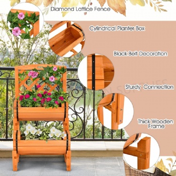 Patio 2 Tiers Flower Climbing Planter Flower Stand