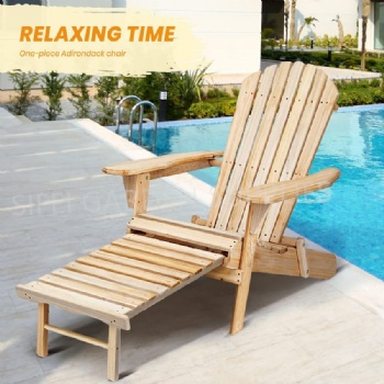 Wooden Folded Adirondack Chair Garden Lounge