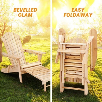 Wooden Folded Adirondack Chair Garden Lounge