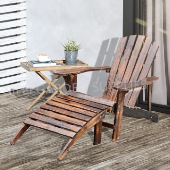 Wooden Adirondack Chair with Footstool