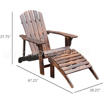 Wooden Adirondack Chair with Footstool