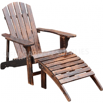 Wooden Adirondack Chair with Footstool