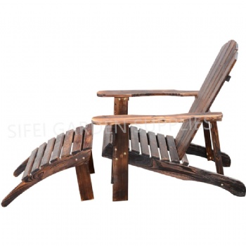 Wooden Adirondack Chair with Footstool