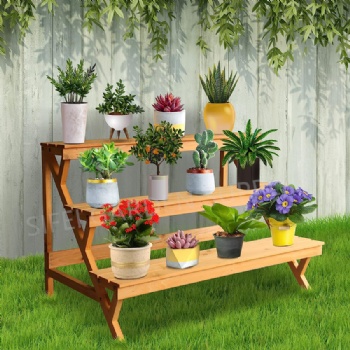 Patio Flower and Plant Wooden Stand