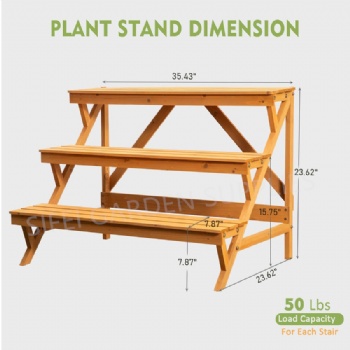 Patio Flower and Plant Wooden Stand