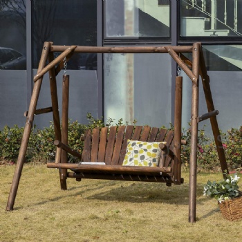 Garden Log Wood Patio Swing