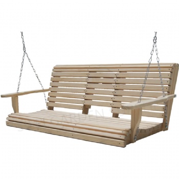 Patio Wooden Hanging Swing with Cup Holder