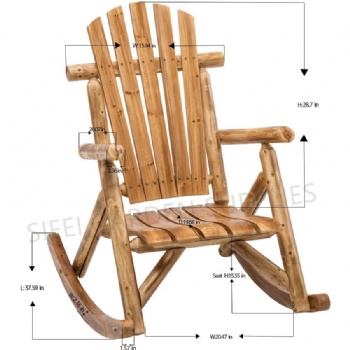 Patio Wooden Adirondack Rocking Chair