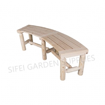 Garden Log Wood Long Bench