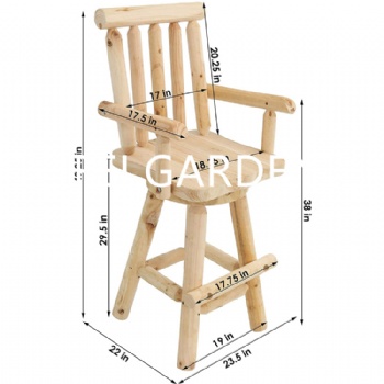 Outdoor Wooden Garden Chair Bar Stool