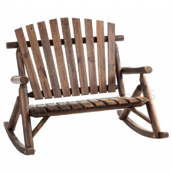 Garden Wooden 2 Seats Adirondack Rocking Chair