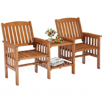 Outdoor Wooden Double Chair for Patio