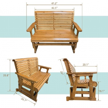 Garden Glider Chair Wooden 2 Seats bench