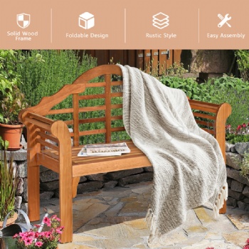 Garden Folded 2 seats wooden bench