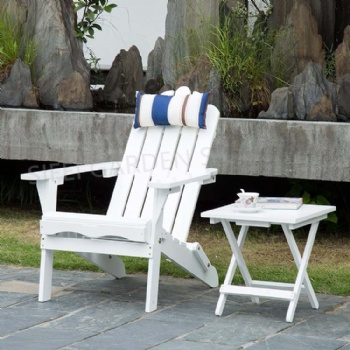 Garden White Folded Wooden Side Table