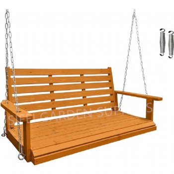 Outdoor Wooden Double Seats Porch Swing