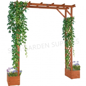 Outdoor Garden Wooden Arch with Planter