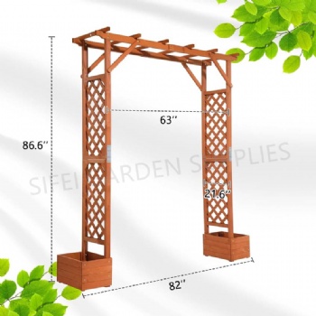 Outdoor Garden Wooden Arch with Planter