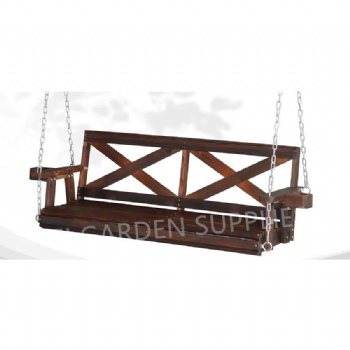 Outdoor X Wooden Swing Garden Porch Swing with Cup Holder