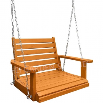 Garden Single Seat Wooden Swing Orange Porch Swing