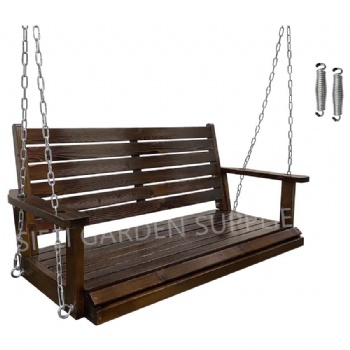 Patio Double Seats Wooden Swing Garden Wooden Swing