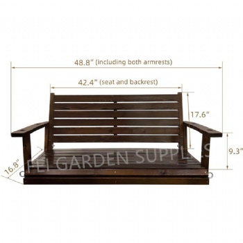 Patio Double Seats Wooden Swing Garden Wooden Swing