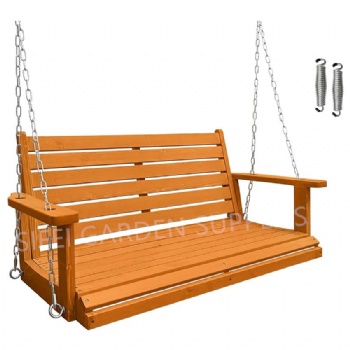 Garden Wooden Swing Double Seats Wooden Swing